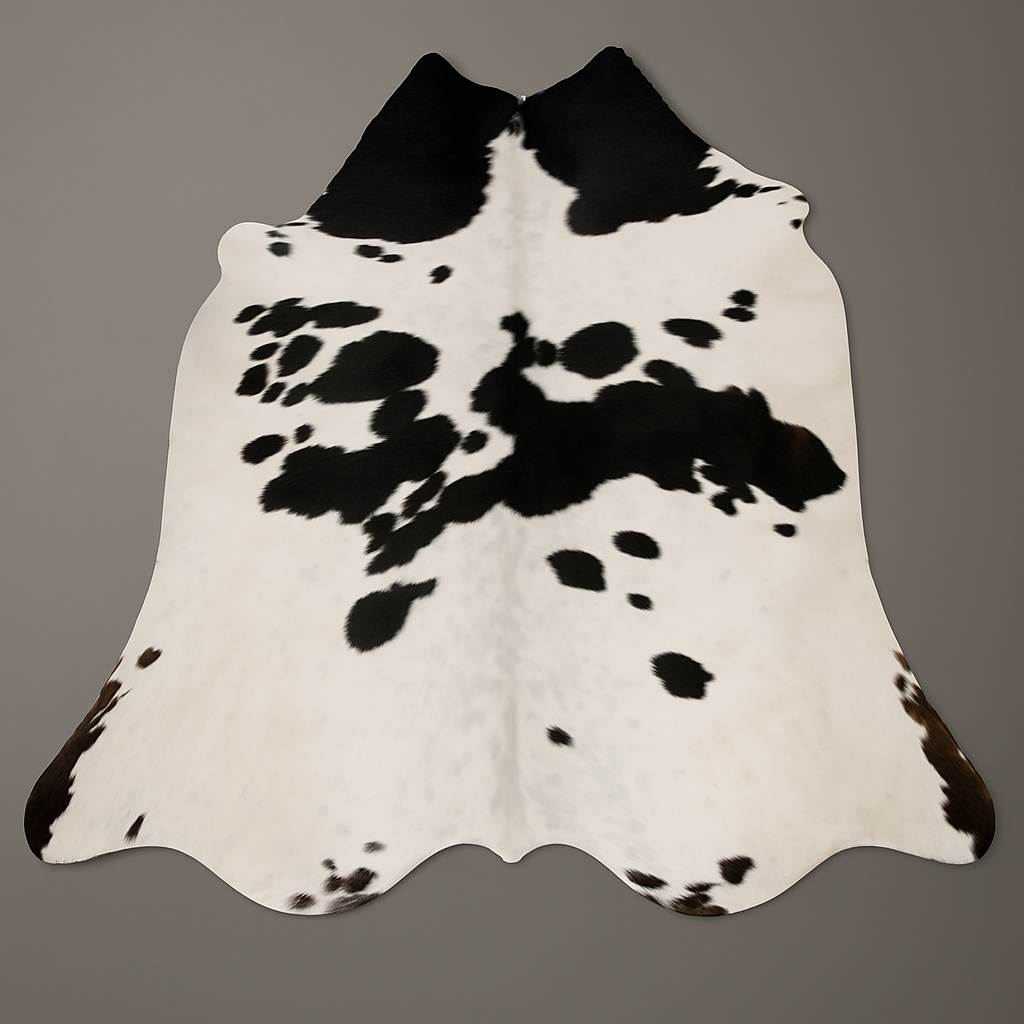 Luxurious Black & White Cowhide Rug - Hypoallergenic, Non-Slip, Unique Natural Beauty with Free Shipping Across UK - Premium Quality