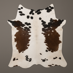 Luxury XL Dark Brown Cowhide Rug with Hypoallergenic Back - Hand-Stitched Premium Hide for Stylish Decor