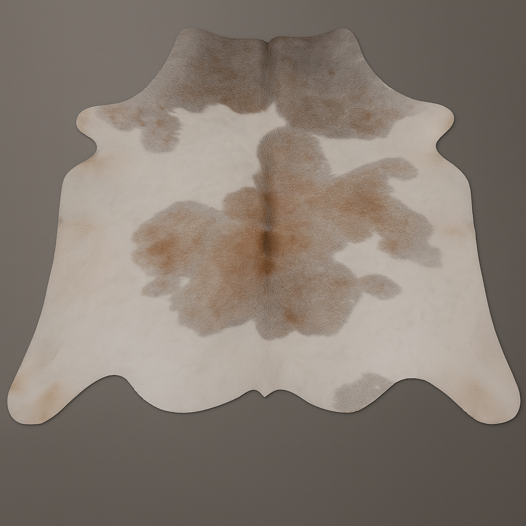 Luxury Hypoallergenic Brown & White Cowhide Rug | Non-Slip Suede Back | Non-Shedding | Perfect for Bedroom - Living Room Décor
