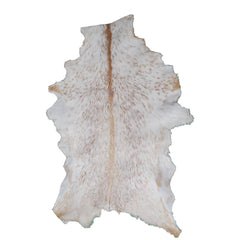 Luxurious Brown & White Goat Skin Rug - Handmade Pure Goat Skin Floor Rug - Unique Design - Hypoallergenic & Kid-Friendly - Non-Shedding - Celestial Leather Limited