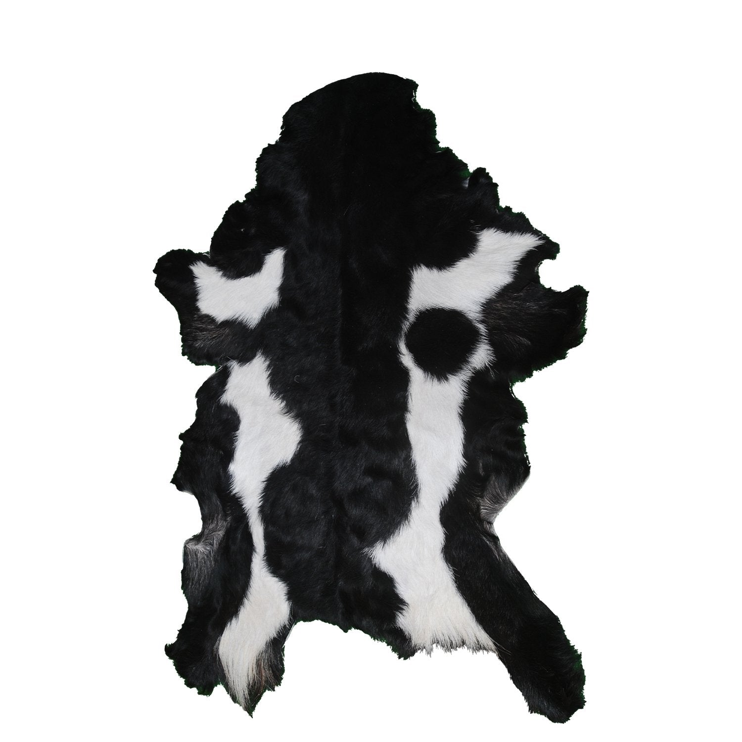 Luxury Black & White Goat Skin Rug - Handmade, Soft & Non-Shedding Goat Skin Floor Rug - Celestial Leather Limited
