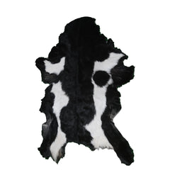 Luxury Black & White Goat Skin Rug - Handmade, Soft & Non-Shedding Goat Skin Floor Rug - Celestial Leather Limited