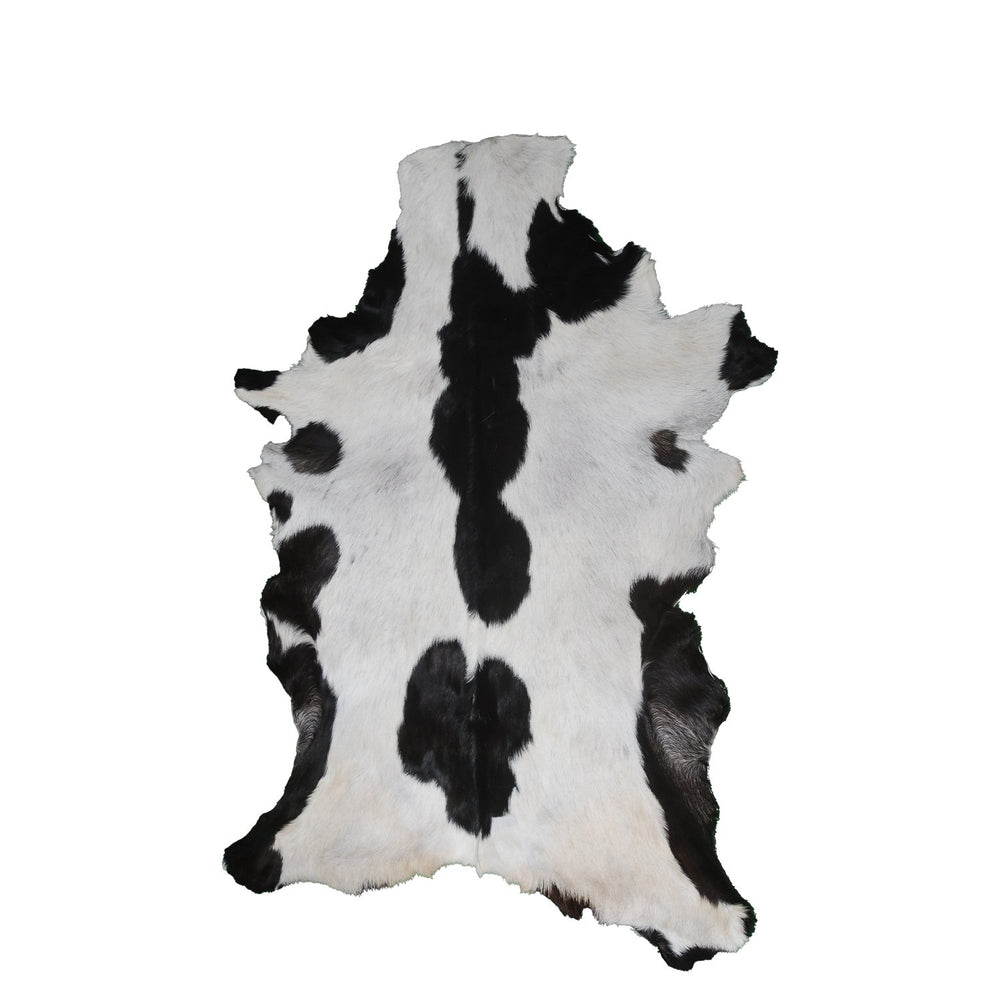 Sophisticated Black & White Goat Skin Rug - Modern Decor Accent for Home - Natural, Soft, and Unique Animal Skin Throw Rug - Celestial Leather Limited