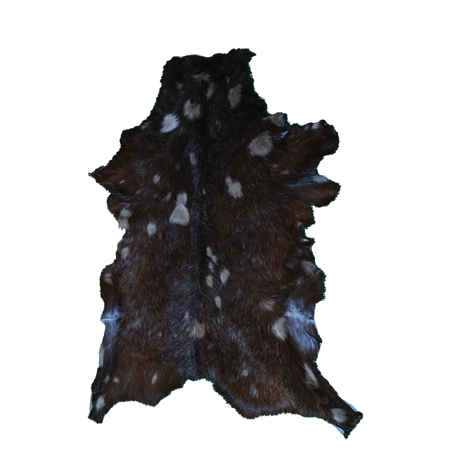 Natural Tri-Color Goat Hide Rug - Luxurious Accent for Rustic and Modern Spaces