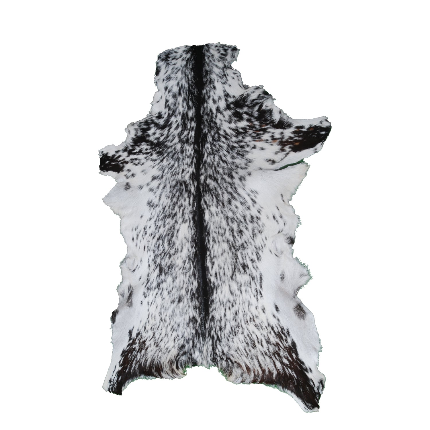 Genuine Goat Skin Rug - Black and White Pattern for Rustic Home Style
