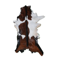 Handcrafted Dark Brown Goat Hide Rug - Soft, Natural Leather for Home Décor