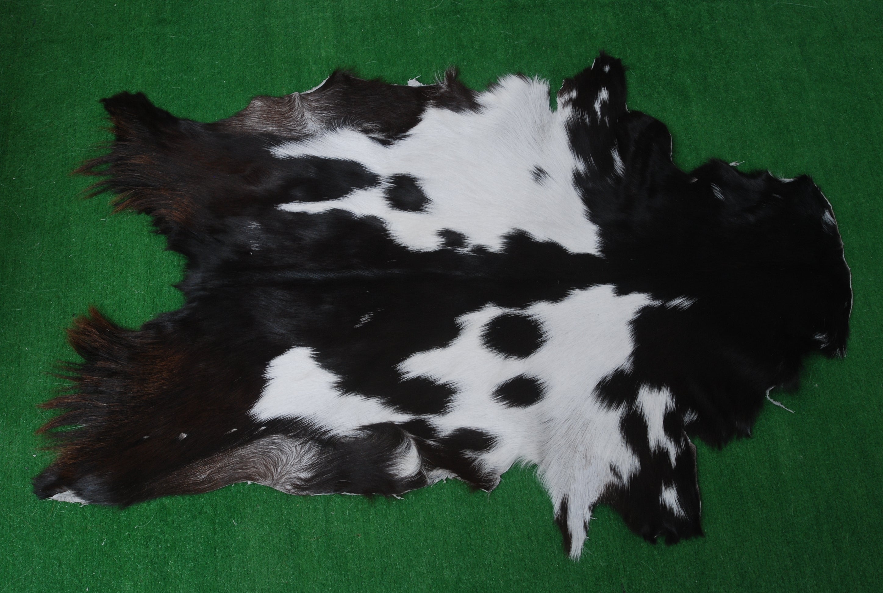 Natural Black and White Goat Hide Rug - Luxurious and Stylish Floor Accent