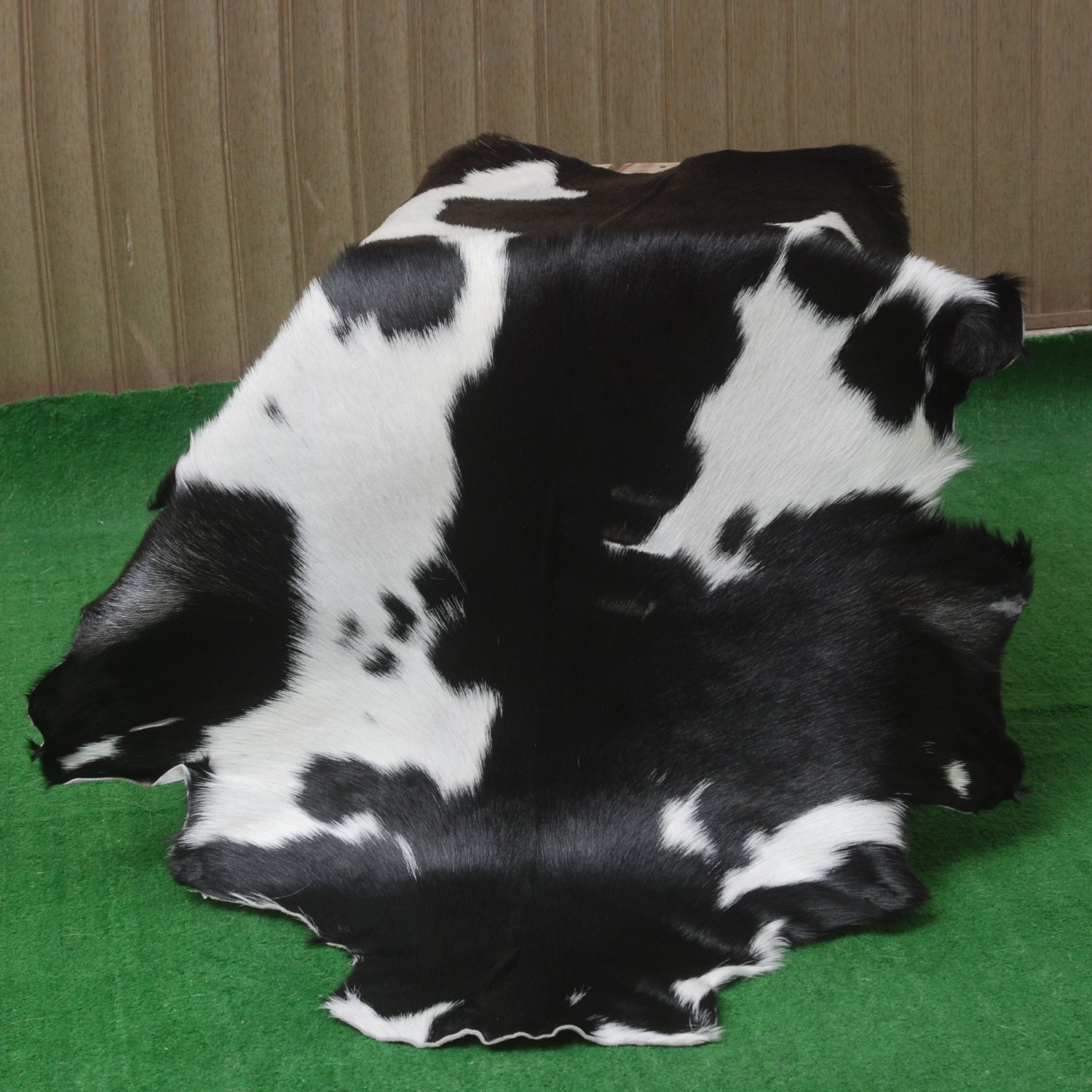 Goat Skin Rug, Black and white Handpicked for Quality, Unique Piece for Sale, Fast UK Delivery