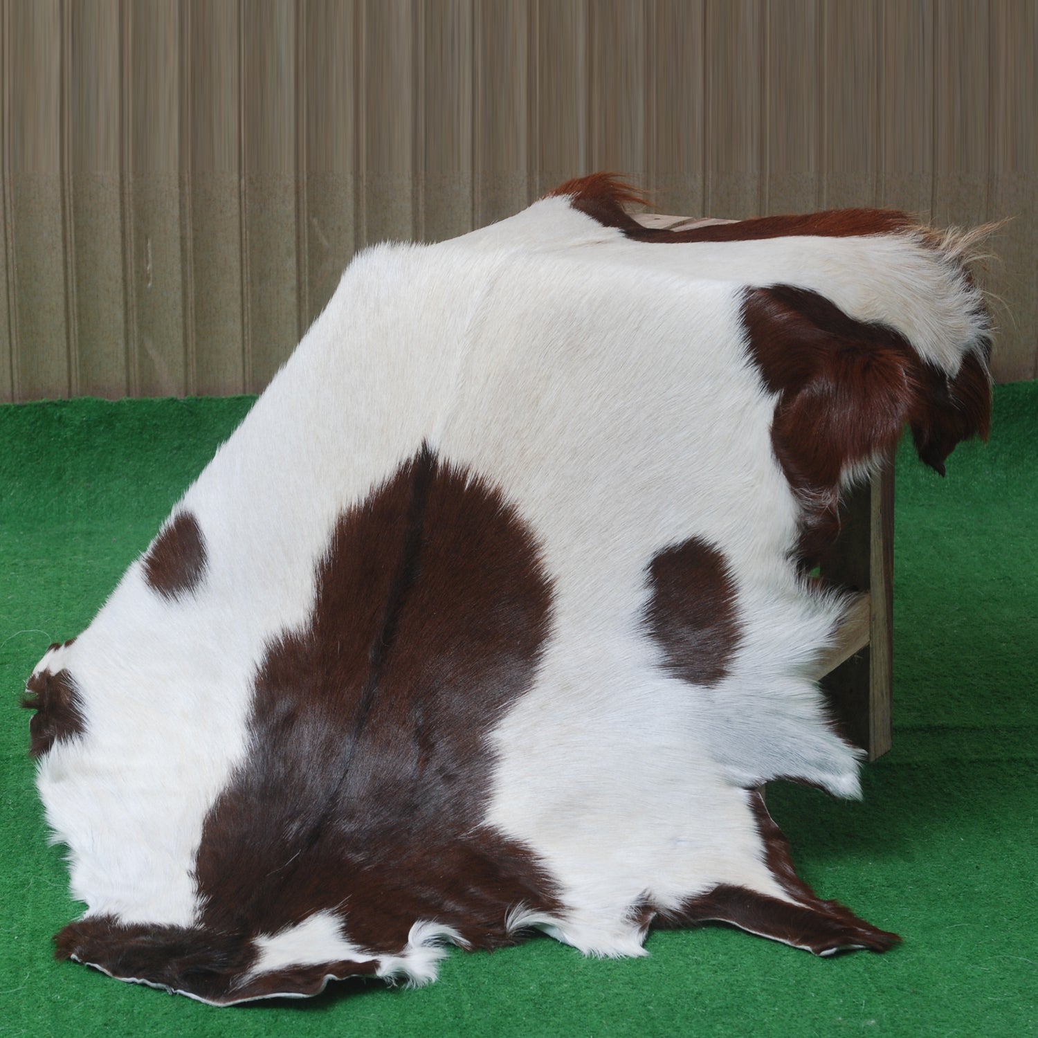 Handcrafted Dark Brown Goat Skin Rug - Genuine Leather for Luxurious Décor