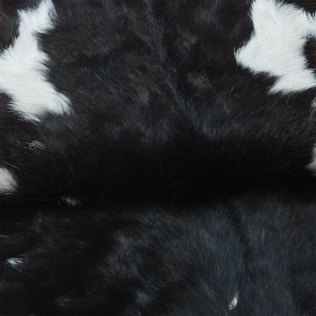 Goat Skin Rug, Black and white Handpicked for Quality, Unique Piece for Sale, Fast UK Delivery
