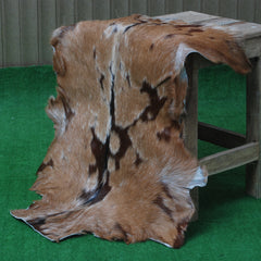 Goat Skin Rug: Tri-Color genuine Goat hide rug