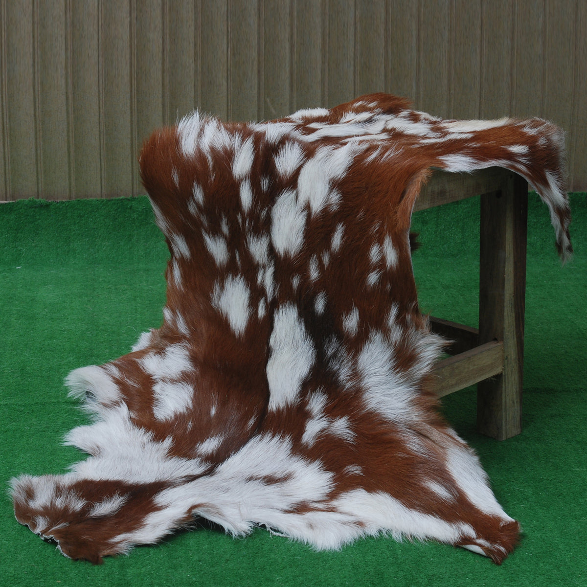 Natural Hair-On Dark Brown Goat Skin Rug - Elegant and Durable for Any Room