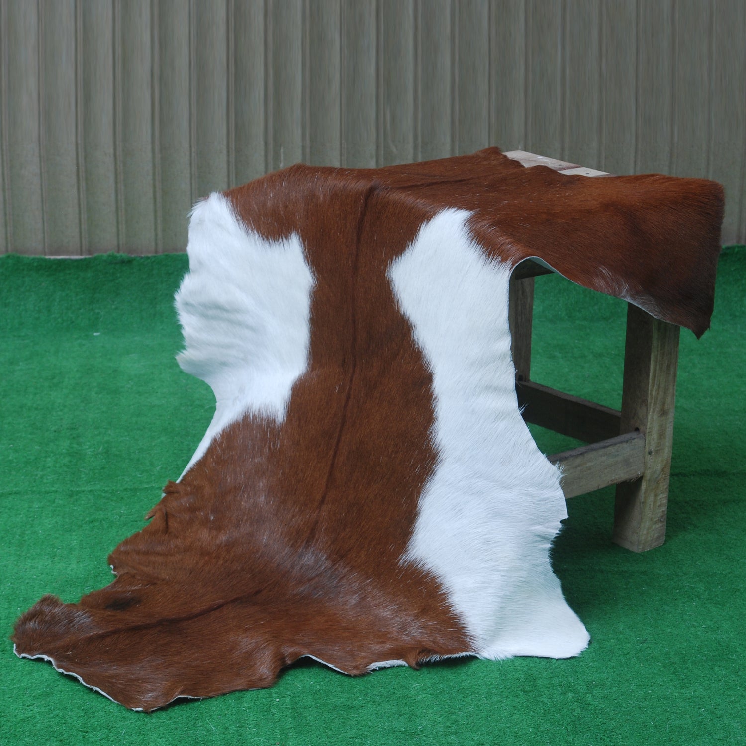 Handcrafted Dark Brown Goat Skin Rug - Genuine Leather for Luxurious Décor