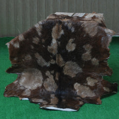 Goat Skin Rug: Tri-Color genuine Goat hide rug
