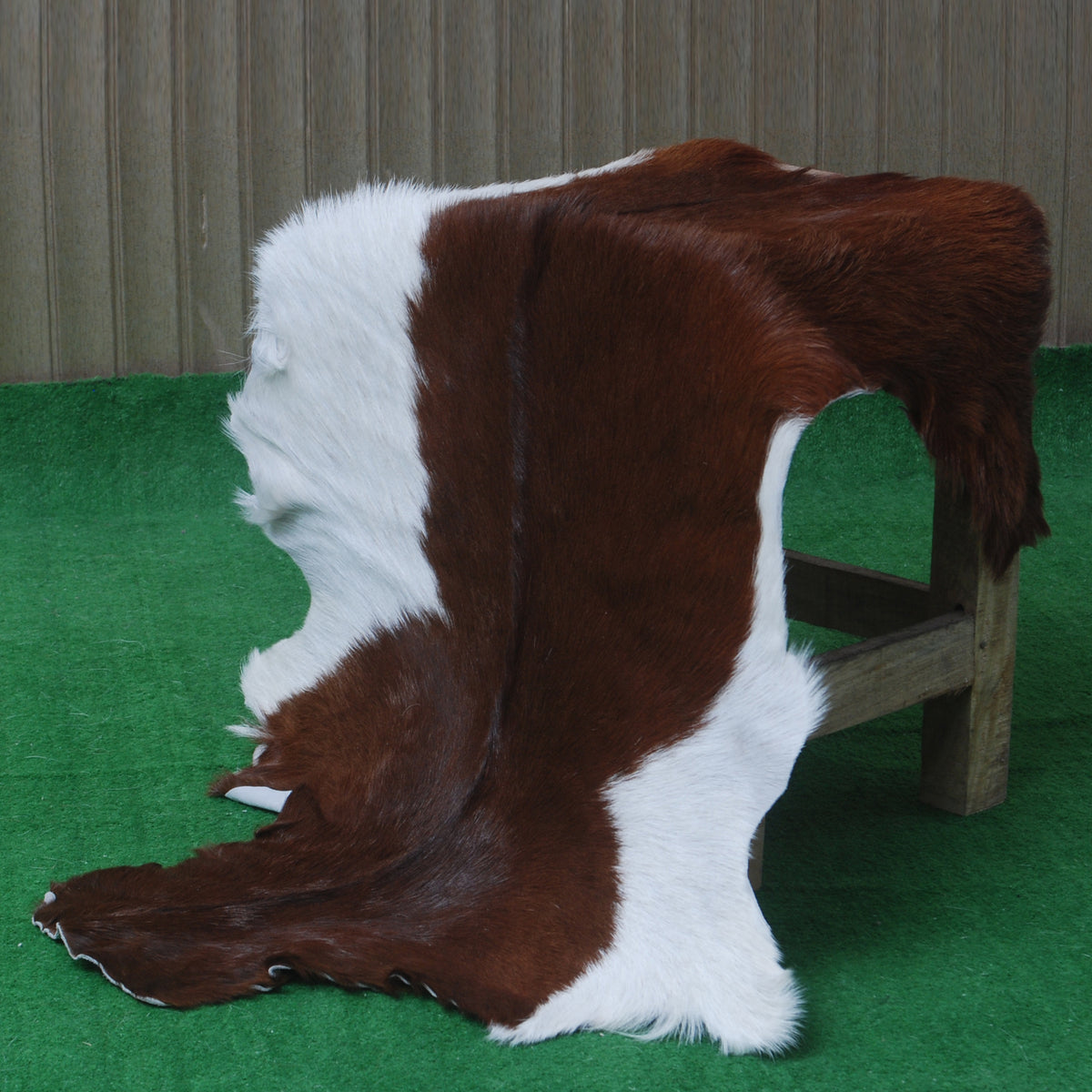 Luxurious Brown & Black Goat Hide Rug - Premium Hair-on Goat Skin - Eco-Friendly - Hypoallergenic - Handcrafted Elegance for Any Room - Celestial Leather Limited