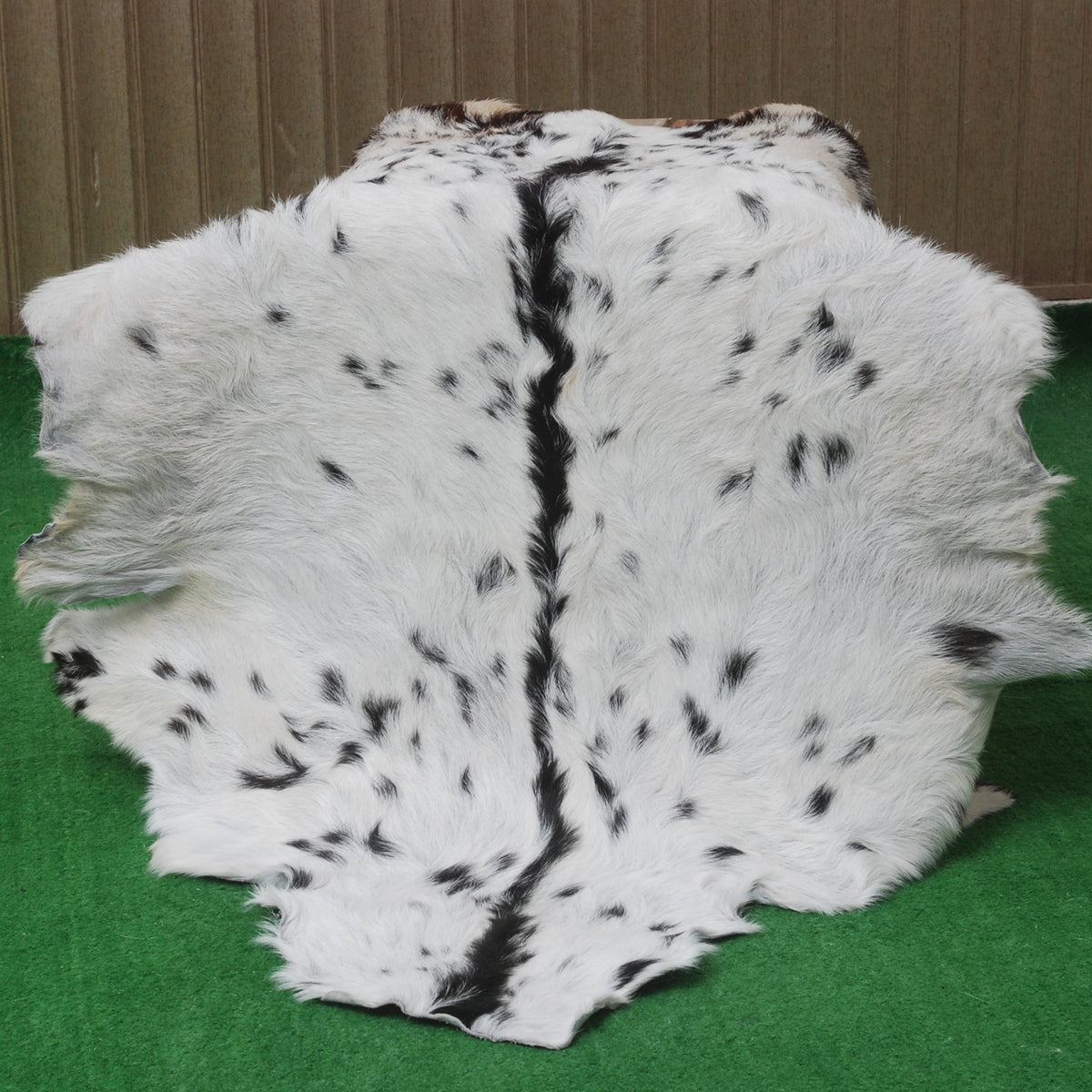 Goat Skin Rug, Black and white Handpicked for Quality, Unique Piece for Sale, Fast UK Delivery