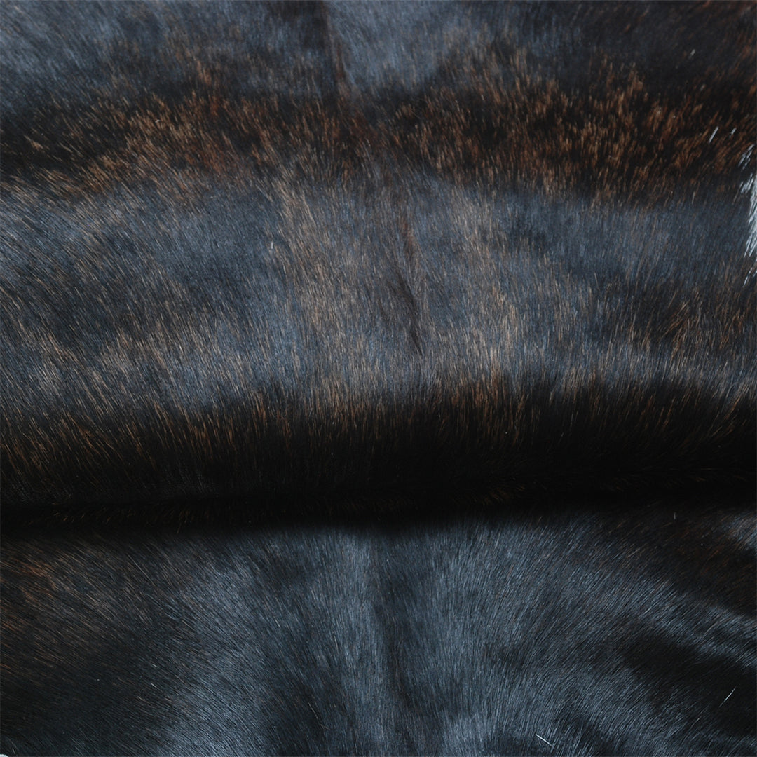 Luxurious Black & White Goat Skin Rug - Handmade, Soft & Hypoallergenic - Eco-friendly, Non-shedding, Unique Art Piece for Home Décor