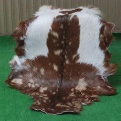 Goat Skin Rug: Tri-Color genuine Goat hide rug