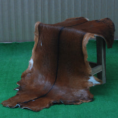 Dark Brown Rug - Soft, Durable, and Eco-Friendly - Handmade Pure Goat Skin Floor Rug - Non-Slip Suede Back