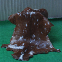 Dark Brown Rug - Soft, Durable, and Eco-Friendly - Handmade Pure Goat Skin Floor Rug - Non-Slip Suede Back