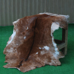 Authentic Dark Brown Goat Hide Rug - Unique Pattern for Modern and Classic Décor