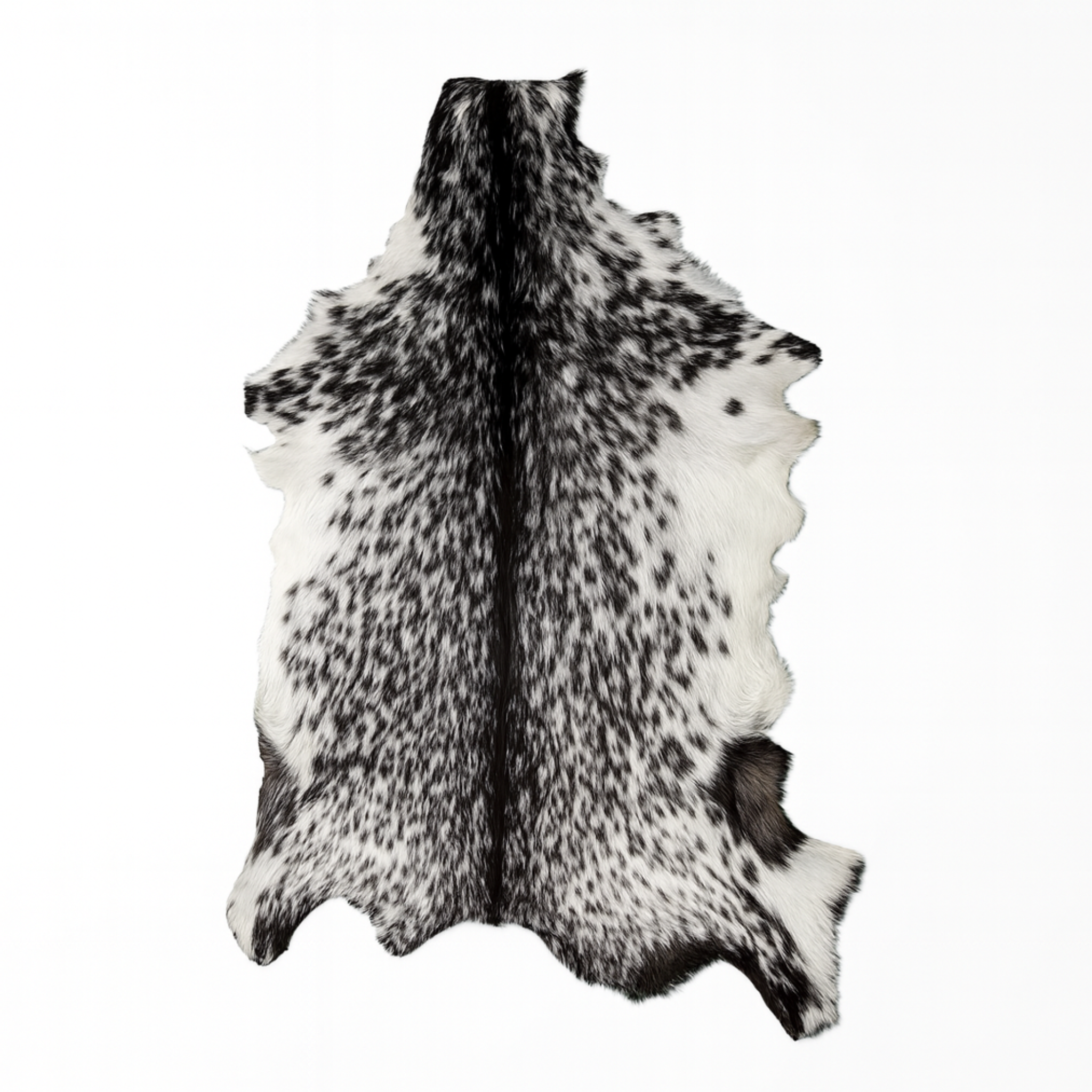 Authentic Black and White Goat Skin Rug - Perfect for Modern and Classic Décor