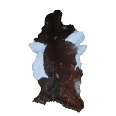 Luxurious Dark Brown & White Goat Skin Rug - Handmade Pure Goat Skin Floor Rugs for Stunning Natural Beauty & Eco-Friendly Charm