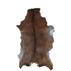 Premium Brown & White Goat Hide Rug - Luxury Hair-on Goatskin Rug, Sustainable - Eco-Friendly, Unique Patterns, Non-Slip Suede Back