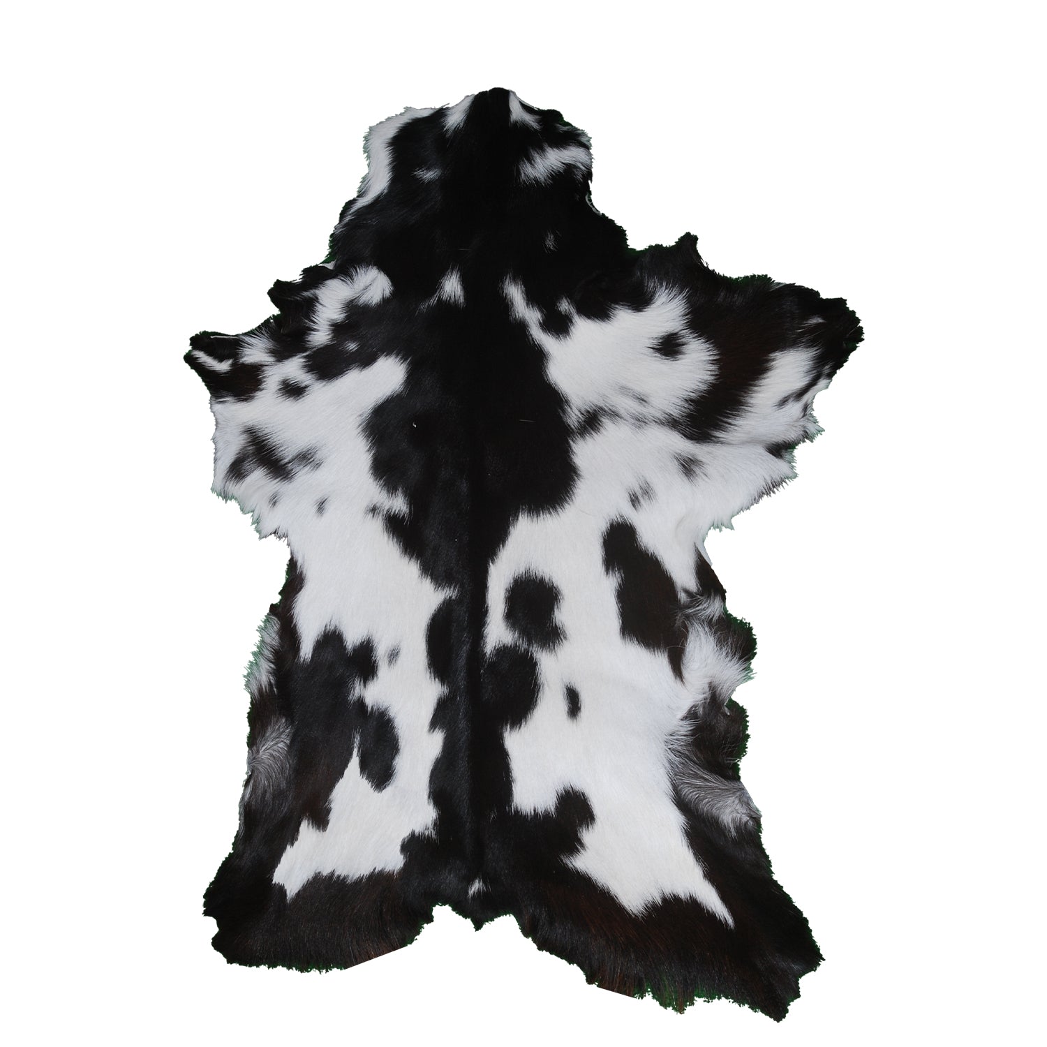 Elegant Black and White Goat Hide Rug - Perfect Accent for Any Room