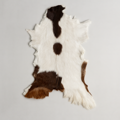 Authentic Dark Brown Goat Hide Rug - Unique Pattern for Modern and Classic Décor