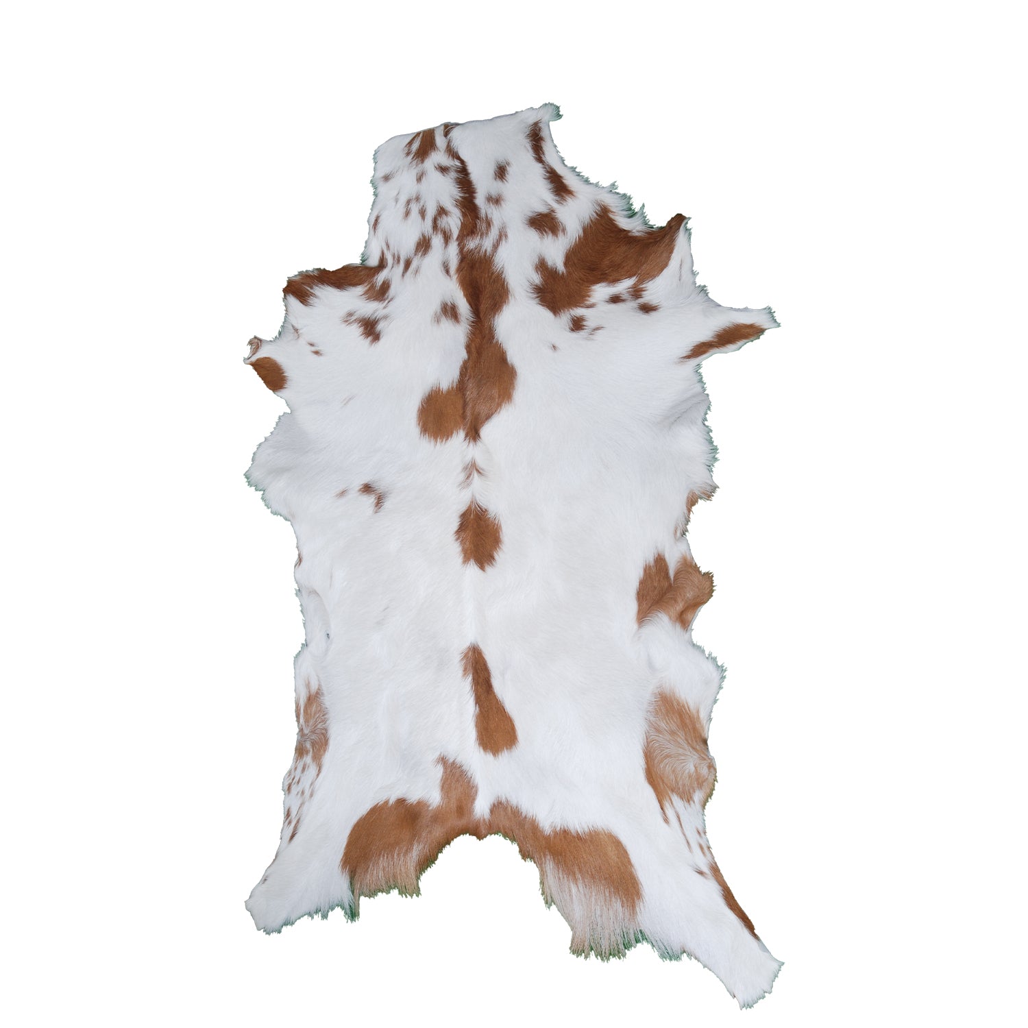 Decorative Brown and White Goat Hide Rug - Perfect for Floor or Wall Accents