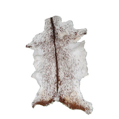 Luxurious Brown and White Goat Skin Rug - Premium Hair-On Eco-Friendly Goatskin Rug with Unique Patterns and Non-Slip Suede Back - Celestial Leather Limited