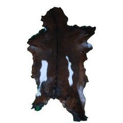 Authentic Dark Brown Goat Hide Rug - Unique Pattern for Modern and Classic Décor