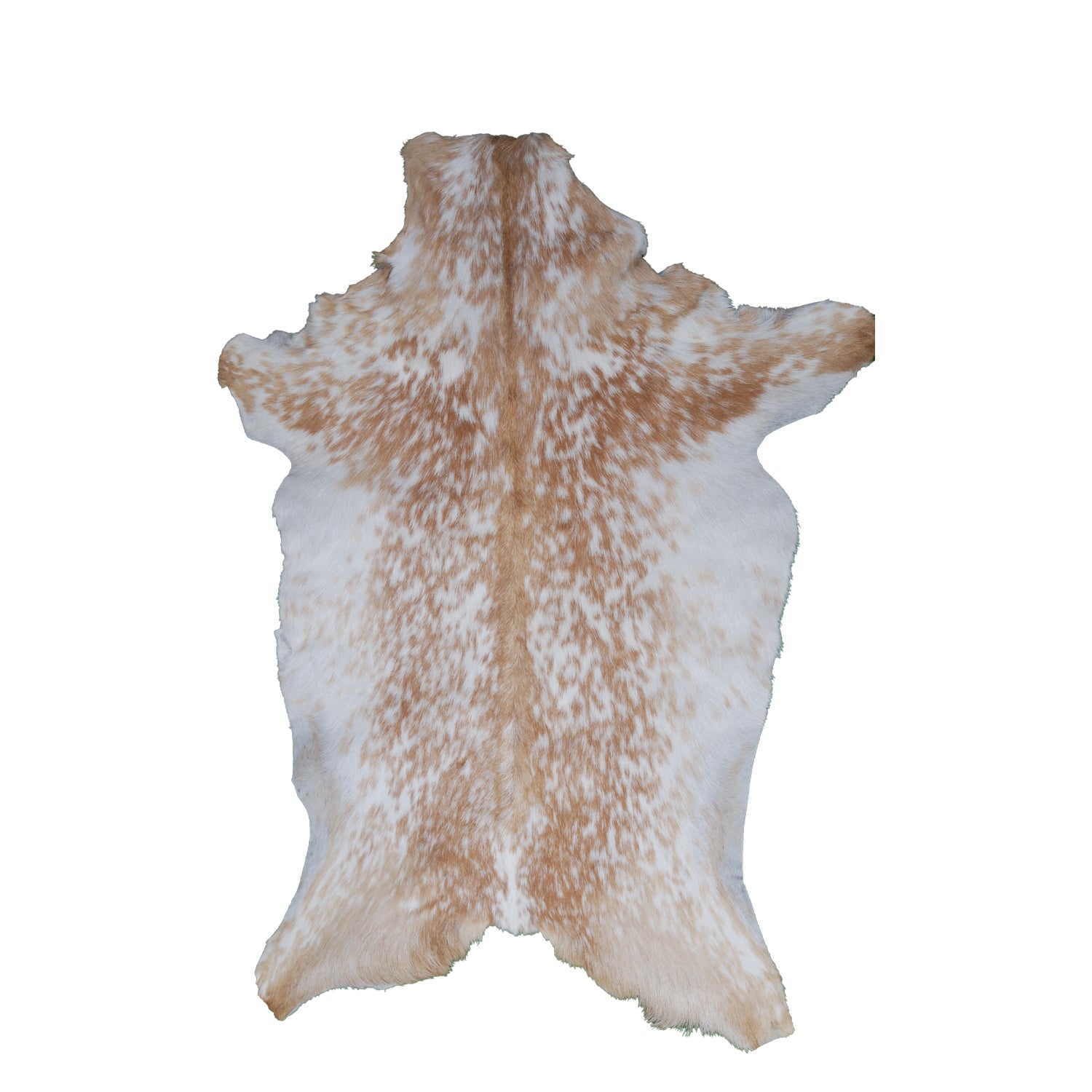 Natural Brown and White Goat Hide Rug - Luxurious Accent for Modern Homes