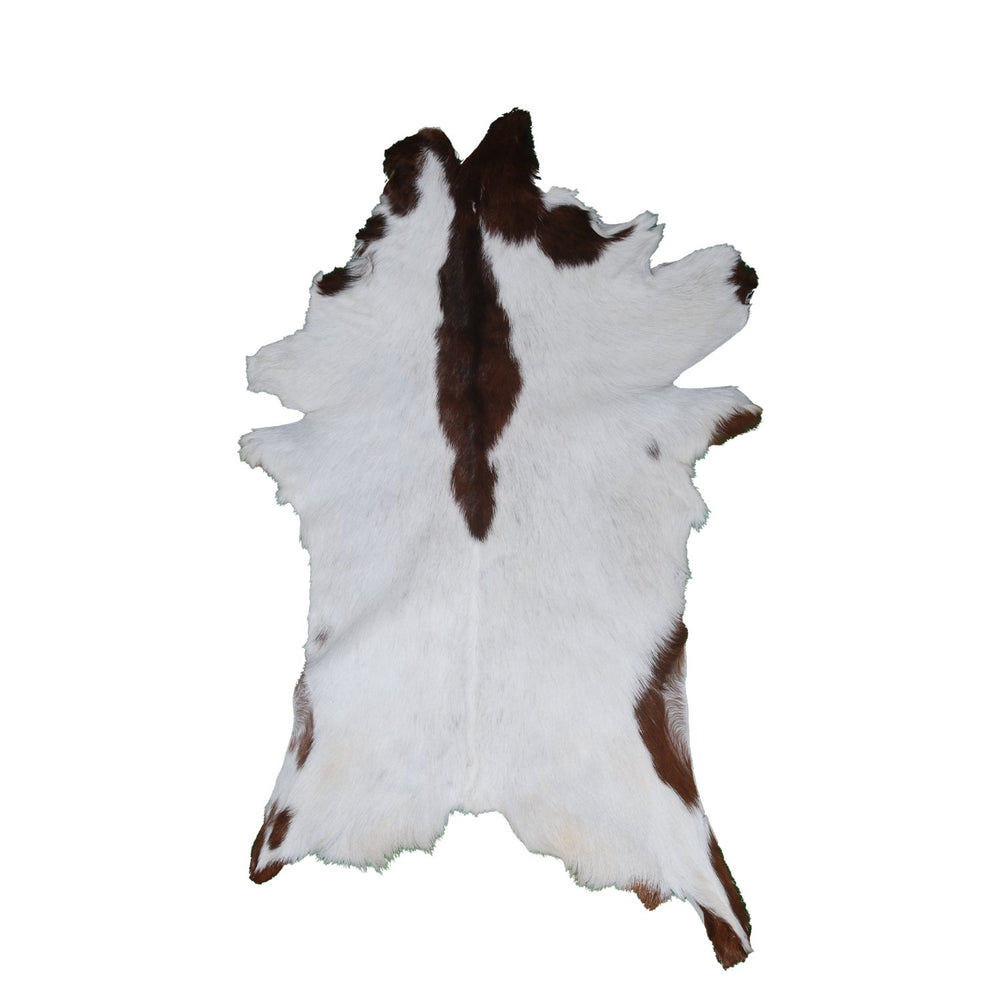 Luxury Brown & White Goat Hide Rug - Premium Hair-on Skin - Eco-Friendly - Hypoallergenic - Handcrafted Elegance for Any Room - Celestial Leather Limited