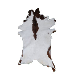 Luxury Brown & White Goat Hide Rug - Premium Hair-on Skin - Eco-Friendly - Hypoallergenic - Handcrafted Elegance for Any Room - Celestial Leather Limited