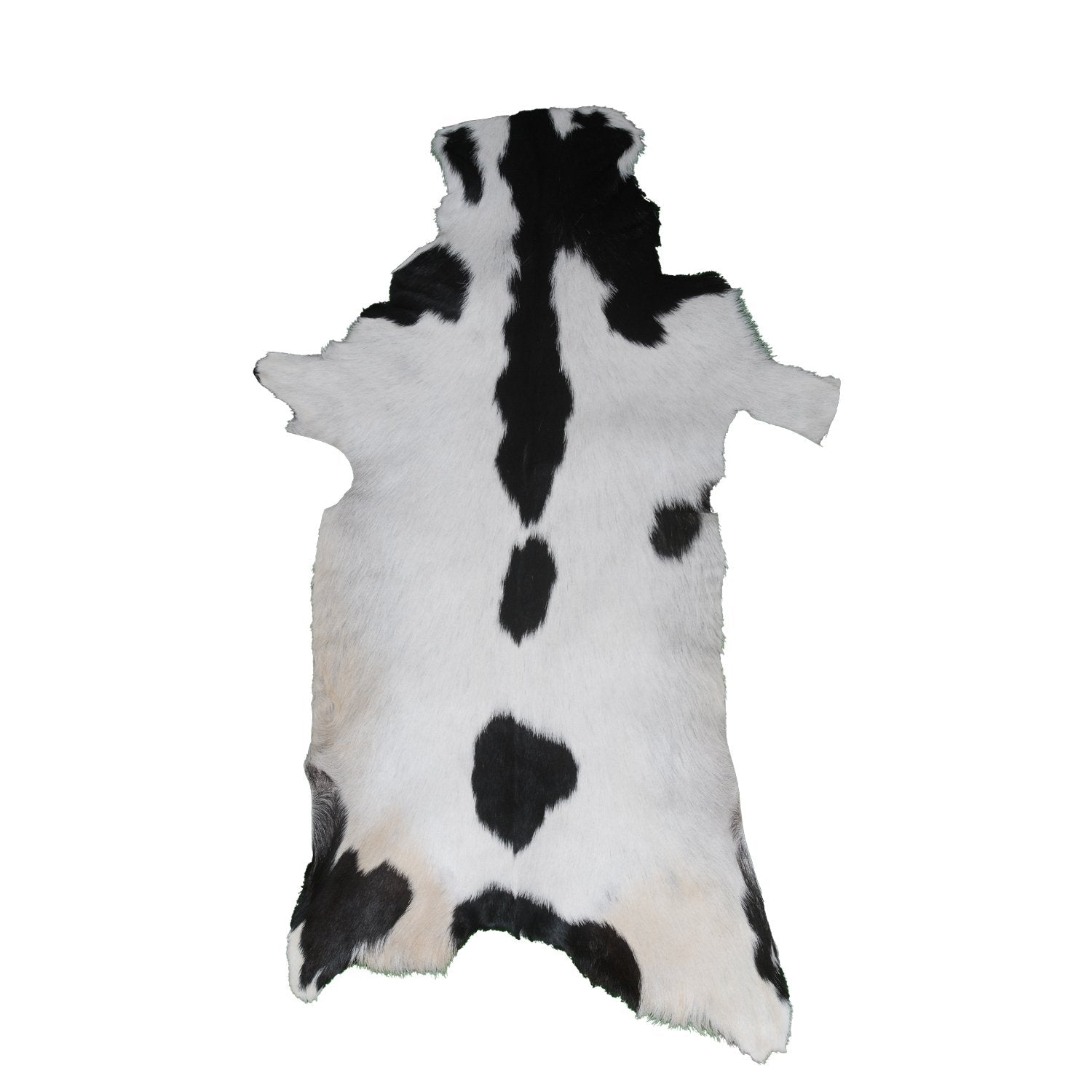 Luxury Black & White Genuine Goat Hide Rug - Premium Hair-On Goat Skin, Hypoallergenic, Non-Shedding, Eco-Friendly Décor for Modern Spaces - Celestial Leather Limited