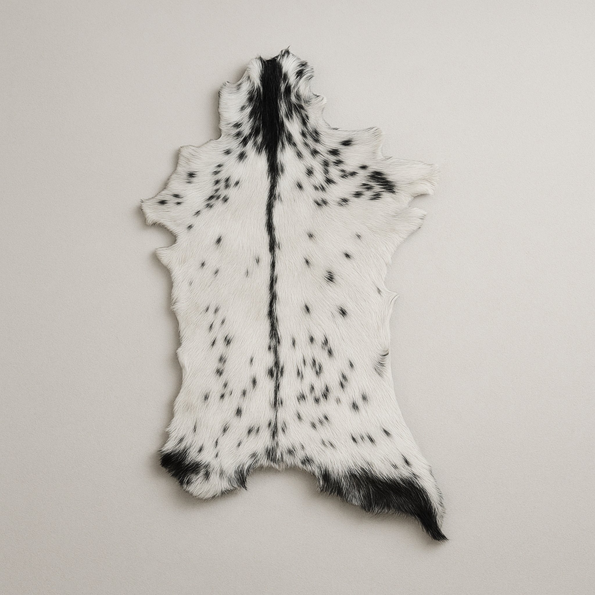 Authentic Black and White Goat Skin Rug - Perfect for Modern and Classic Décor