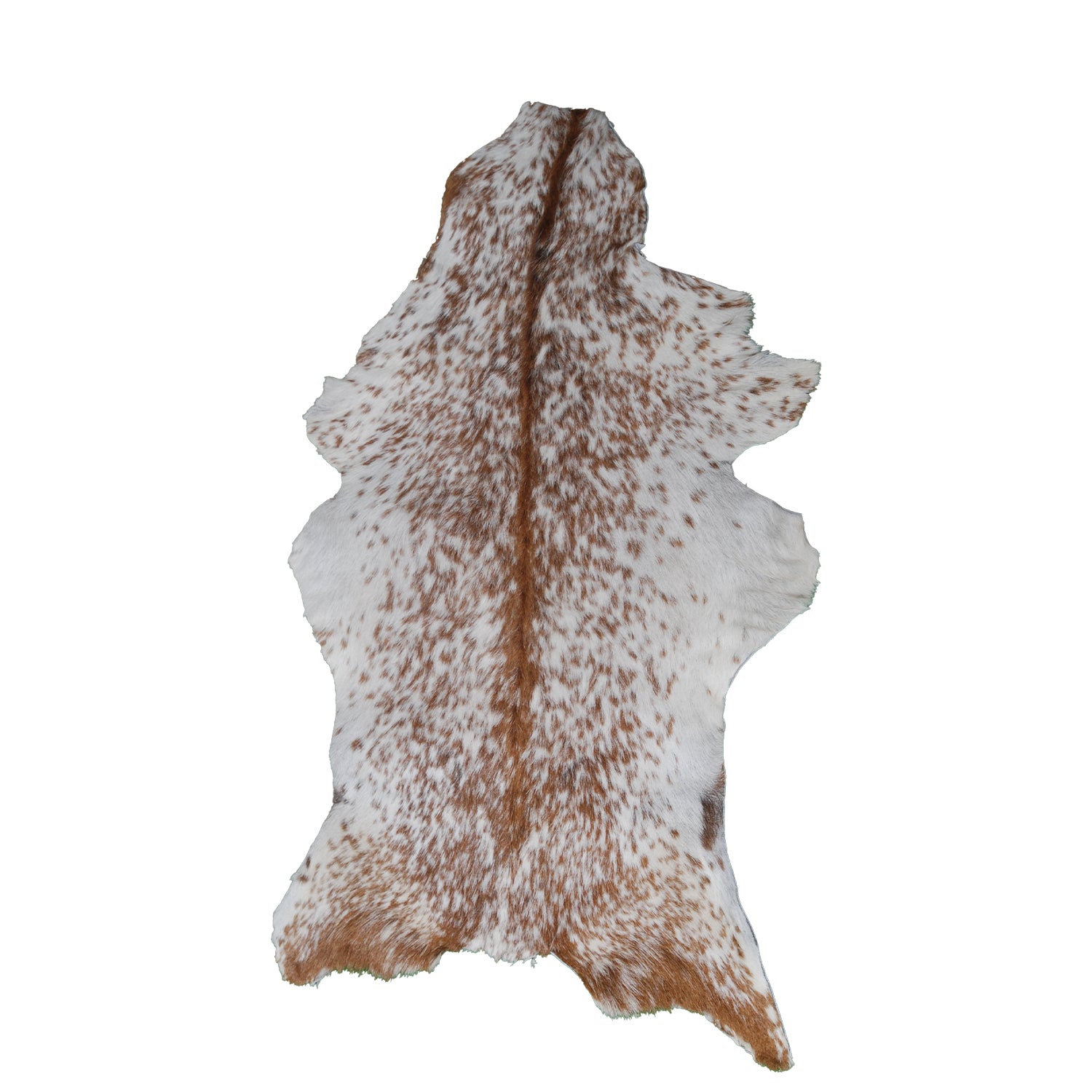 Authentic Hair-On Goat Skin Rug - Brown and White Pattern for Stylish Interiors