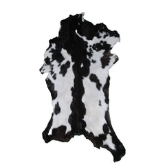 Luxury Black & White Natural Goatskin Rug - Modern Sophistication for Home Decor - Celestial Leather Limited