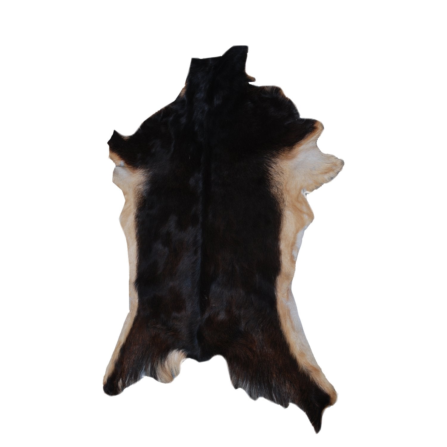 Luxuriously Soft Black & White Goat Fur Rug - Genuine Goat Skin Rug, Non-Shedding, Eco-Friendly - Hypoallergenic - Handcrafted Beauty - Celestial Leather Limited