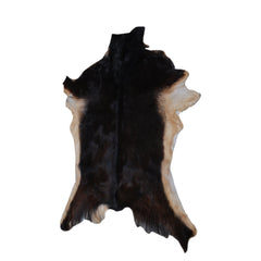 Luxuriously Soft Black & White Goat Fur Rug - Genuine Goat Skin Rug, Non-Shedding, Eco-Friendly - Hypoallergenic - Handcrafted Beauty - Celestial Leather Limited