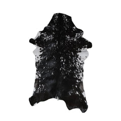Sophisticated Black & White Genuine Goat Skin Rug - Modern Animal Hide Décor for Home - Hypoallergenic, Sustainable, Unique Pattern - Celestial Leather Limited
