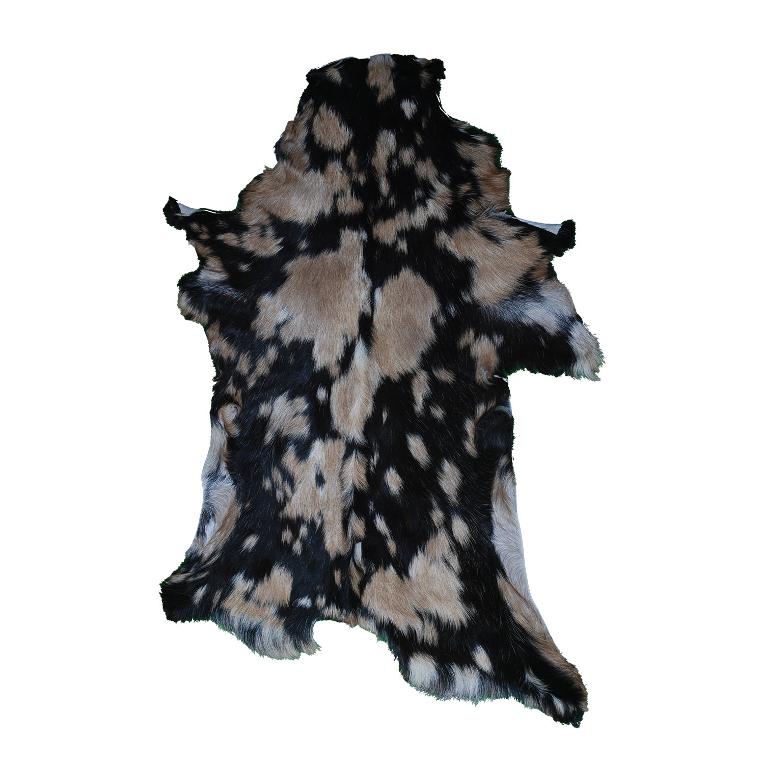 Natural Tri-Color Goat Hide Rug - Luxurious Accent for Rustic and Modern Spaces