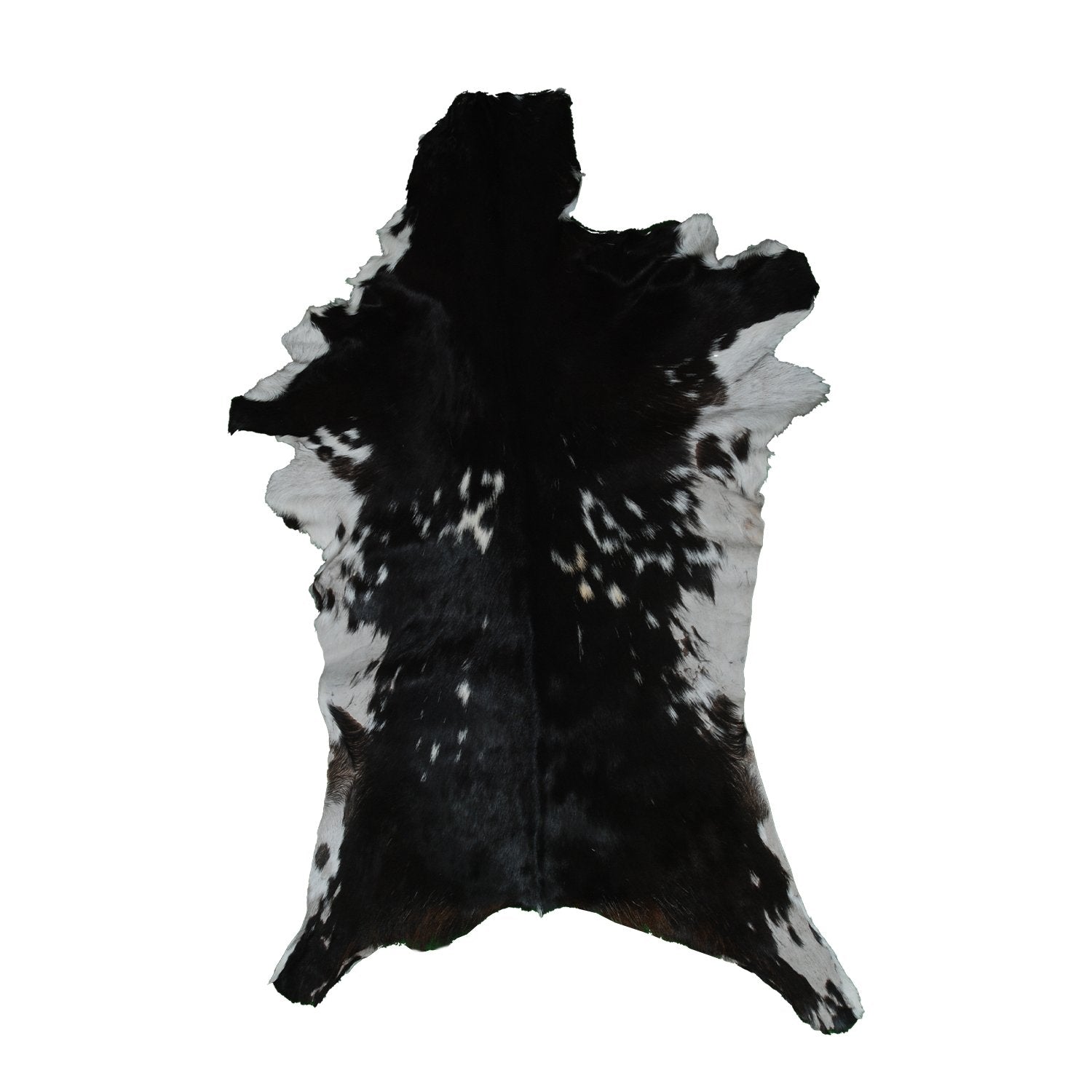 Striking Black & White Goat Skin Rug - Soft, Hypoallergenic, - Stylish Home Décor Accent - Celestial Leather Limited