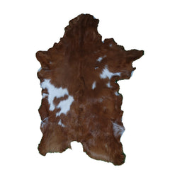 Luxury Brown & White Goat Skin Rug with Unique Patterns - Eco-Friendly - Hypoallergenic for Living Room or Bedroom Décor - Celestial Leather Limited
