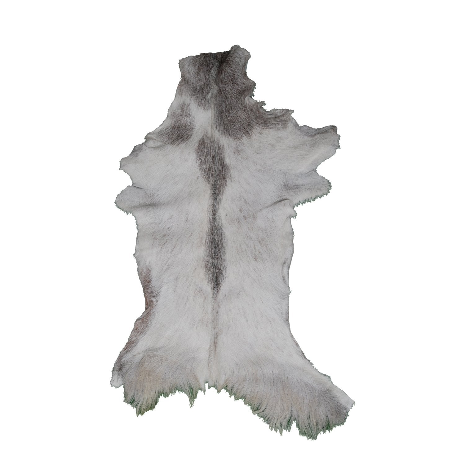 Luxurious Grey and White Goat Skin Rug - Eco-Friendly and Hypoallergenic Natural Leather Wall Decor - Soft, Kid & Pet-Friendly, Non-Slip