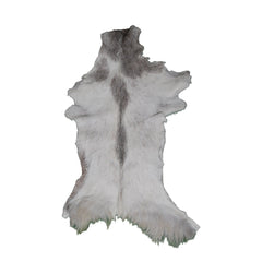 Luxurious Grey and White Goat Skin Rug - Eco-Friendly and Hypoallergenic Natural Leather Wall Decor - Soft, Kid & Pet-Friendly, Non-Slip