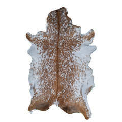 Handcrafted Brown and White Goat Skin Rug - Soft, Durable, and Elegant Décor