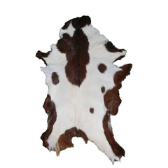 Handcrafted Dark Brown Goat Skin Rug - Genuine Leather for Luxurious Décor